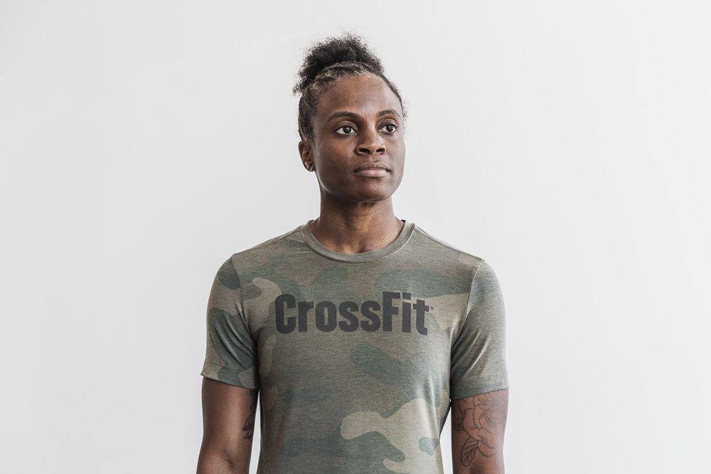 T-Shirts NOBULL Femme Vert Camouflage - NOBULL Crossfit®,France (5604-JCZHP)